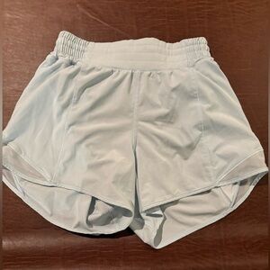Light Blue Lululemon Hotty Hot 4” High-rise Shorts